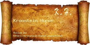Kronstein Hunor névjegykártya